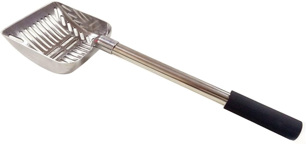 Stainless Steel Cat Litter Scoop 23 Inches Telescoping Litter Scoop with Long Handle Perfect Scooper for Cats and Dogs