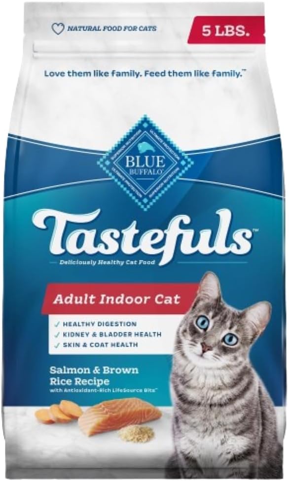Tastefuls Natural Dry Food for Adult Indoor Cats, Chicken & Brown Rice Recipe, 15-Lb. Bag