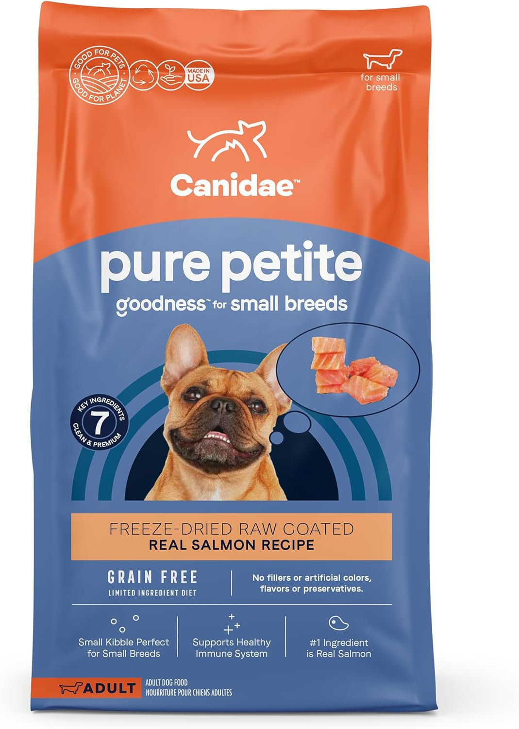 Pure Petite Freeze-Dried Raw Coated Dog Food Recipe with Real Salmon, 4 lbs