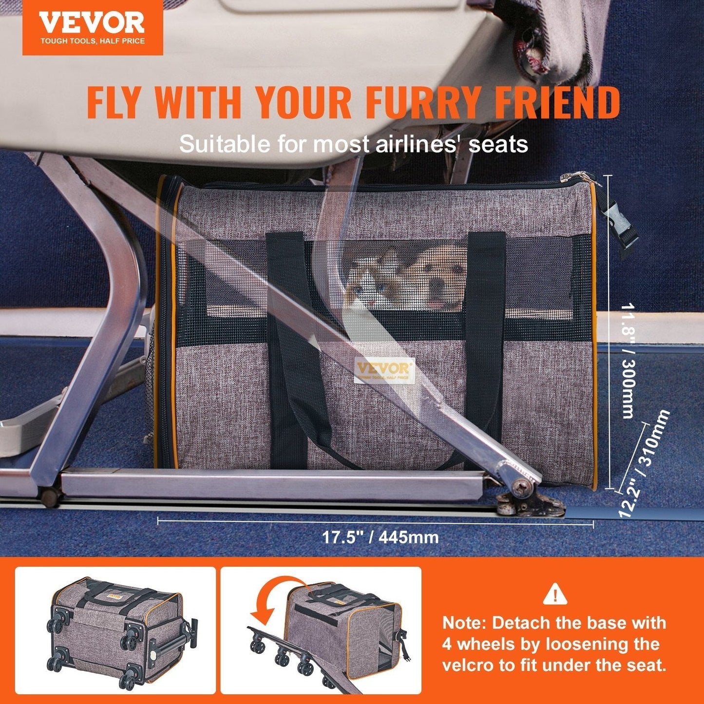 VEVOR Rolling Cat Carrier