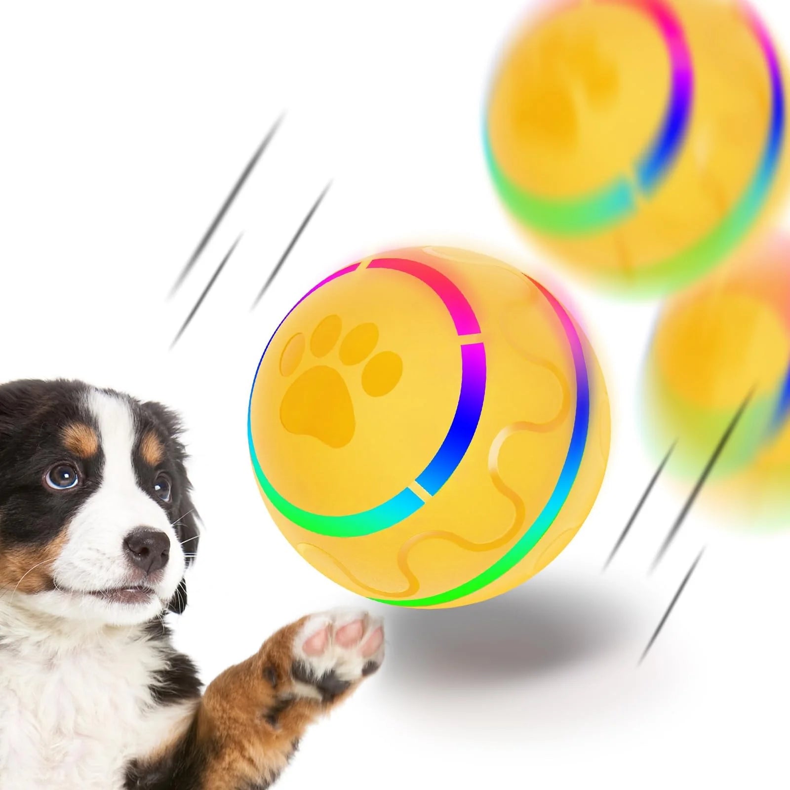 Interactive LED Pet Ball Durable Motion-Activated Toy for Small to Medium Dogs, BPA-Free and USB Rechargeable