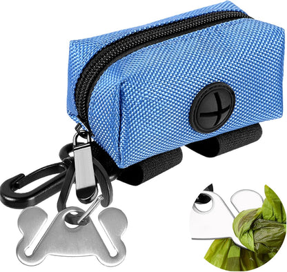 2Packs Dog Poop Bag Holder for Leash Attachment Dog Poop Bag Dispenser Dog Waste Bag Dispensers for Leash Accessory Dog Poop Bag Holders Dispensers & Hand Free Holder Metal Carriers, Black&Purple