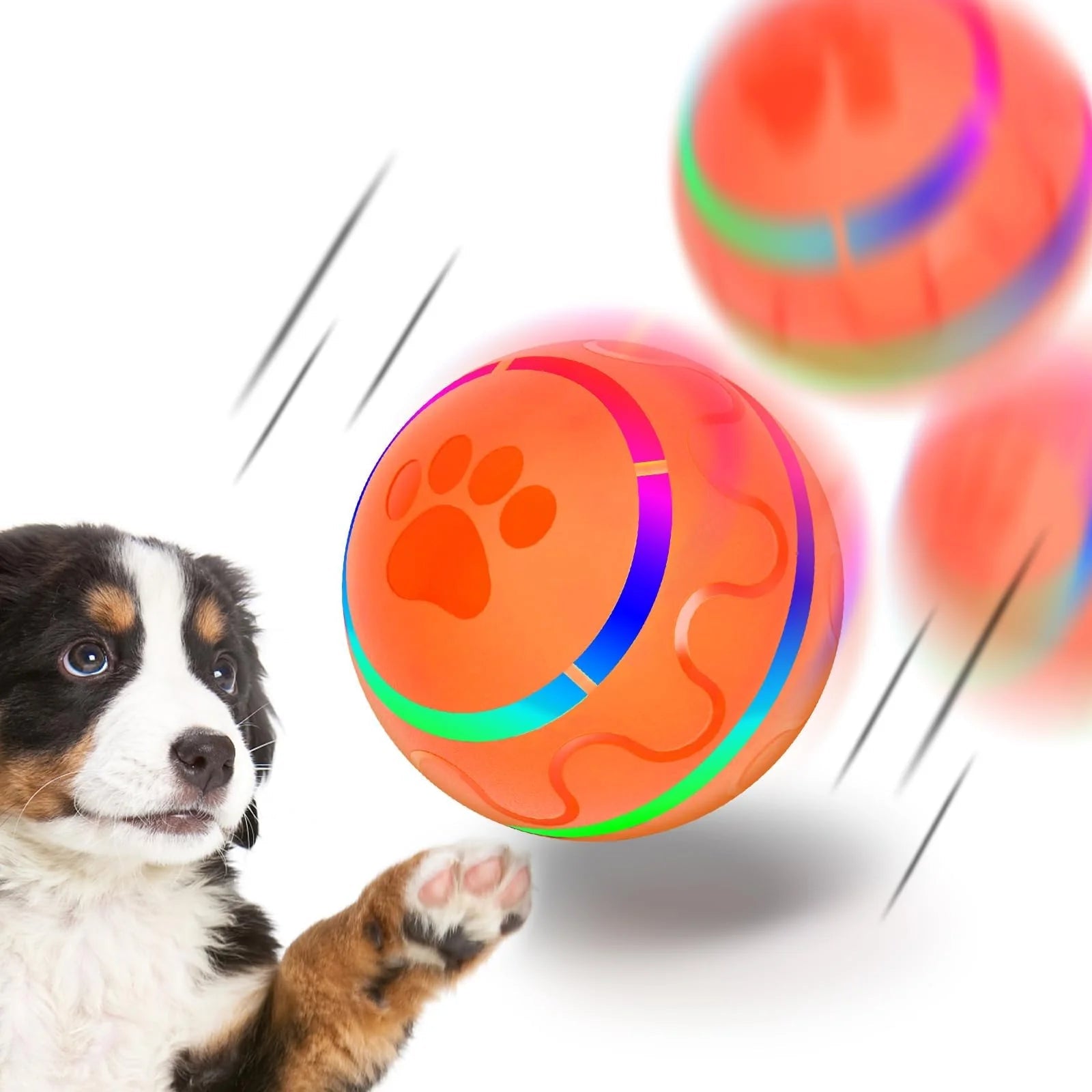 Interactive LED Pet Ball Durable Motion-Activated Toy for Small to Medium Dogs, BPA-Free and USB Rechargeable
